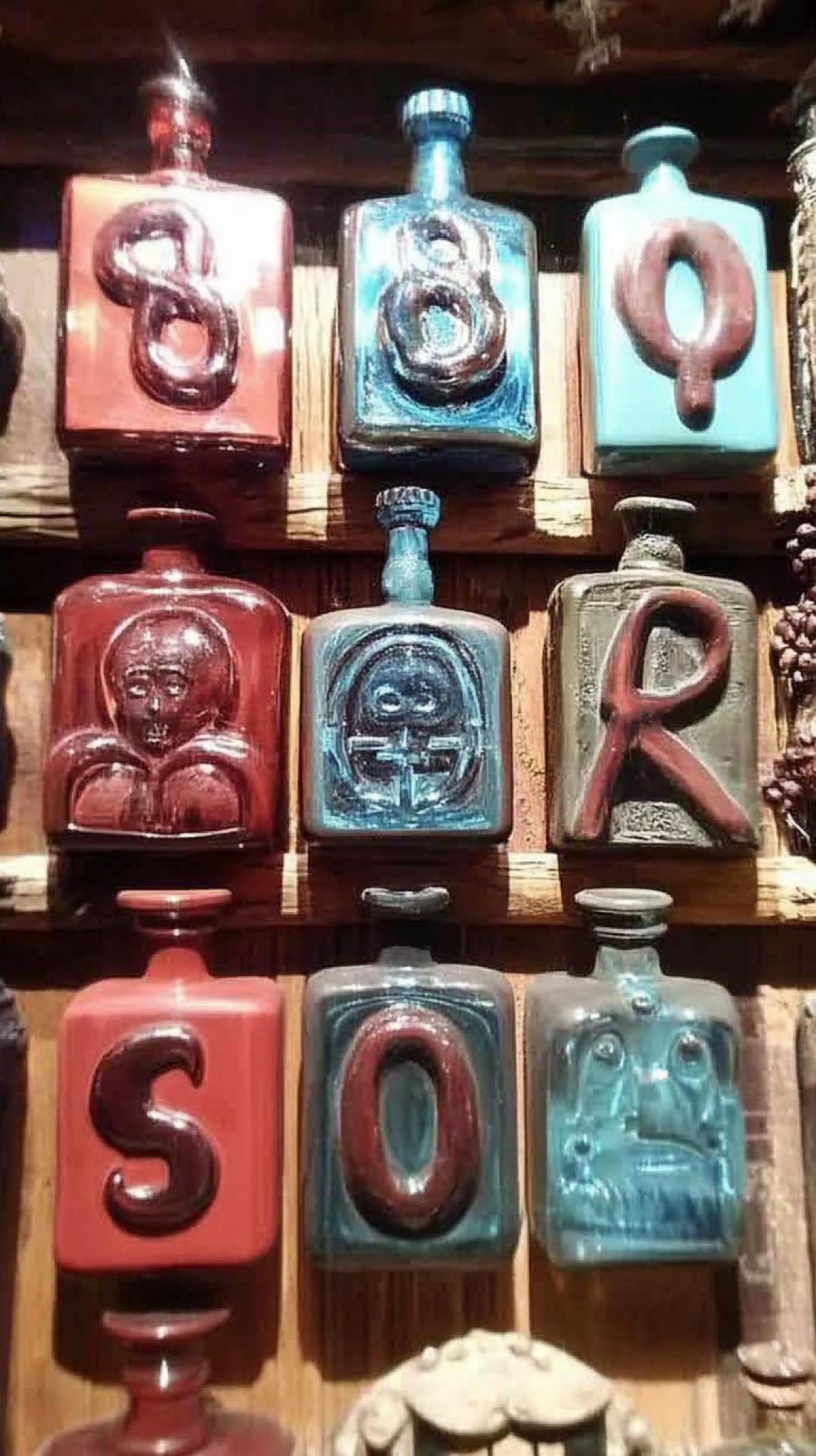 unusual shaped glass bottles