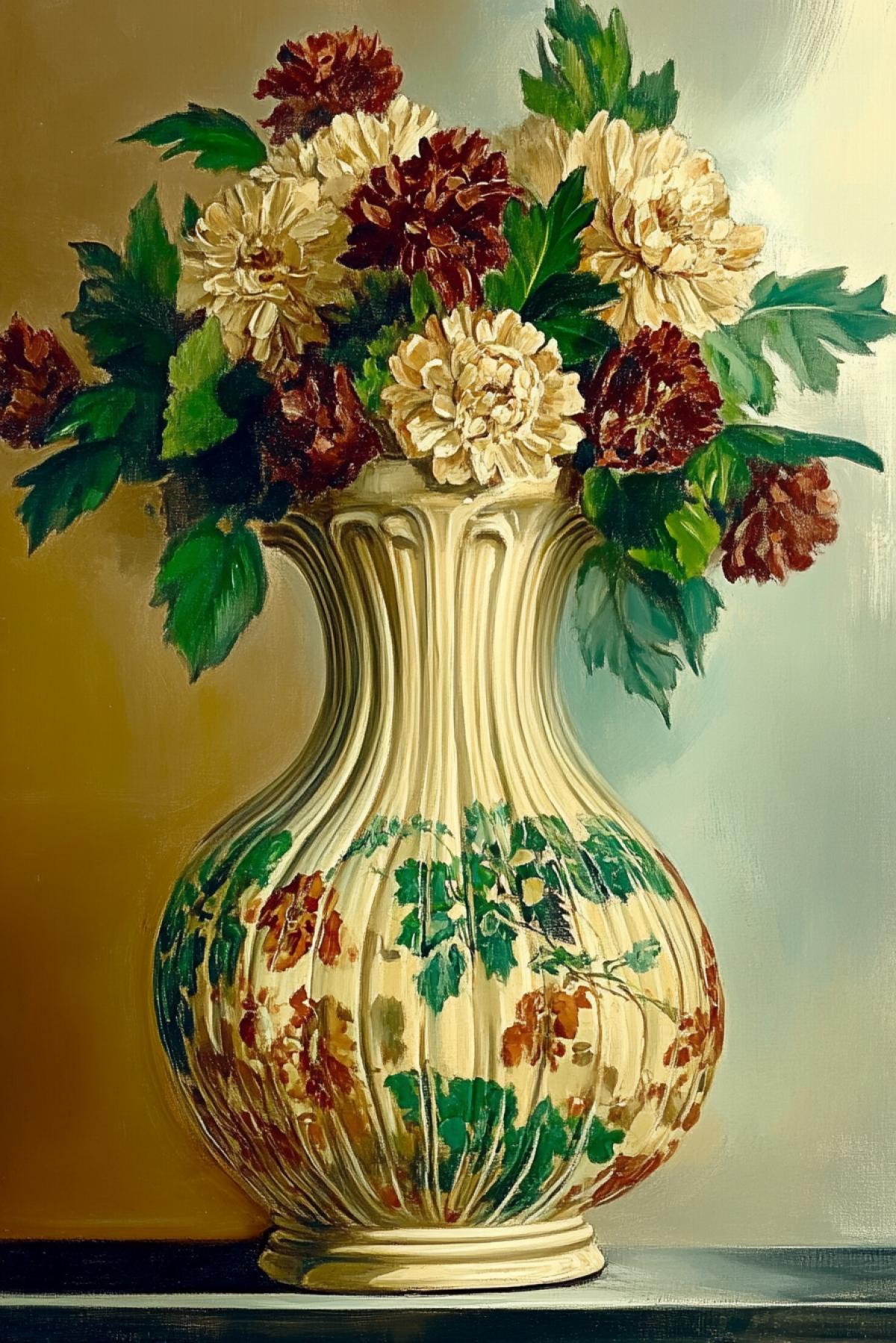 wonderful vase with flowers still life
