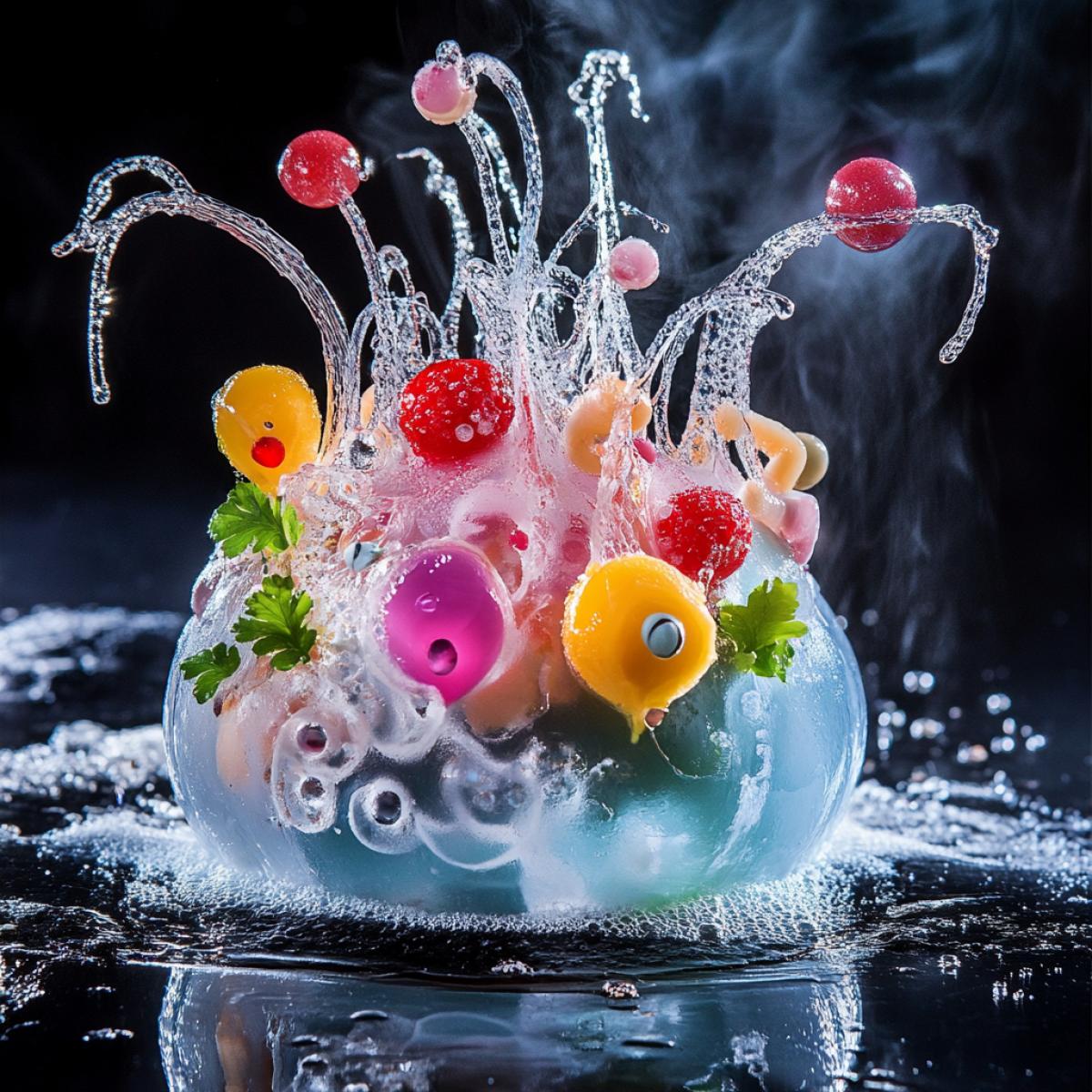 Molecular food, unusual beautiful dishes