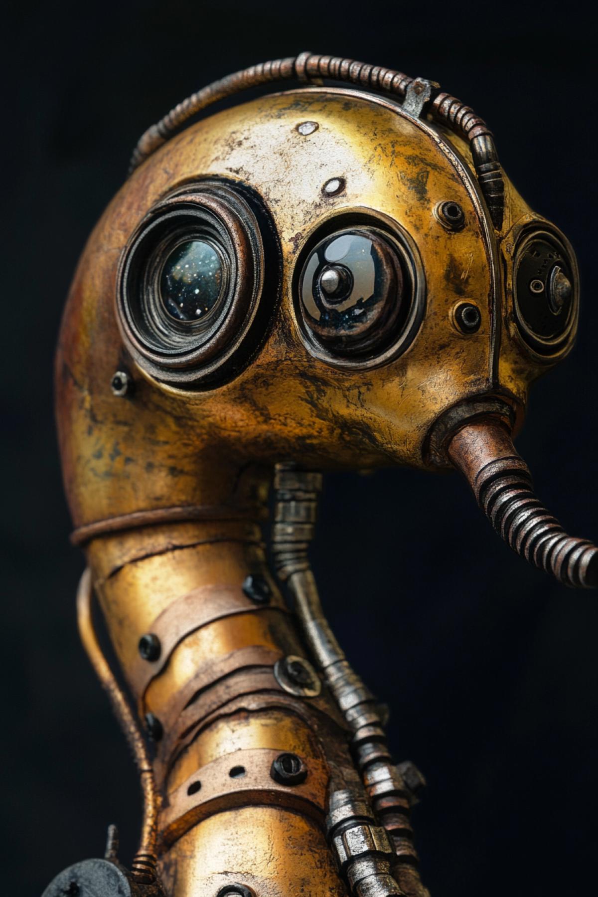 Robot machine retro Worm steampunk galaxy magic fantasy surrealism