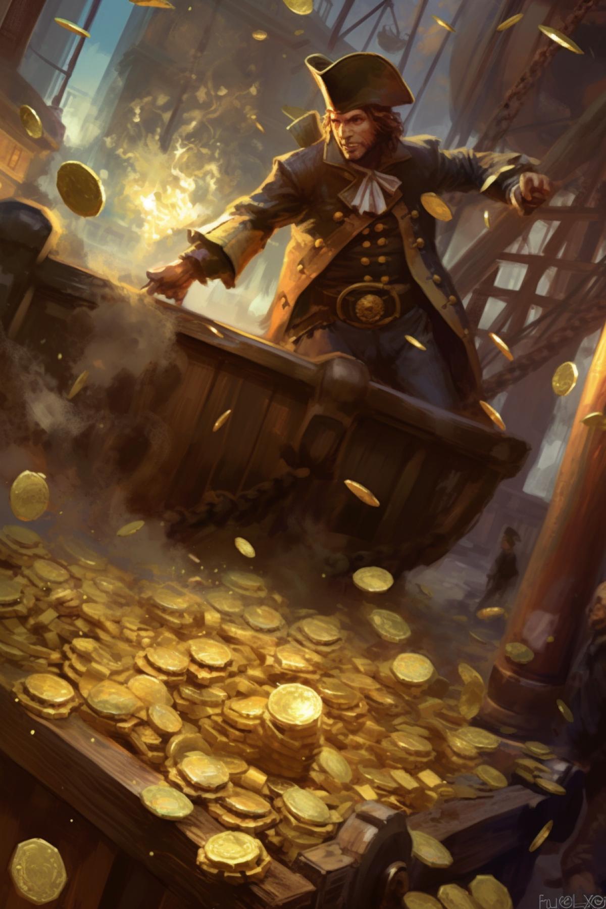 Pirates and many detaileds of gold