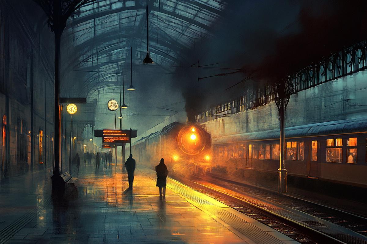 Imagine the atmosphere of train stations and railway stations. We suggest creating an image that conveys life and mood on the platform: it could be a romantic farewell under the lights, waiting for a train in a foggy morning, crowd dynamics during rush hours, or cozy scenes at a small station in the village.