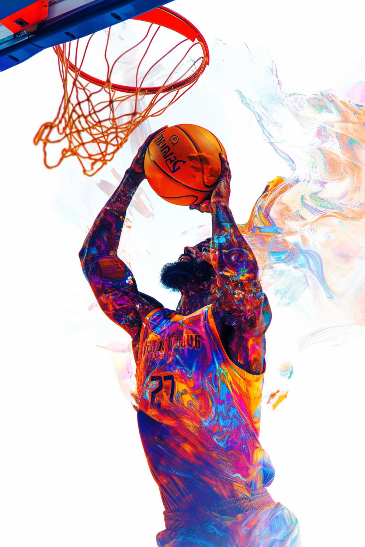 Basketball, fusion, maximalism, creativity, creative, flicker, photoshop