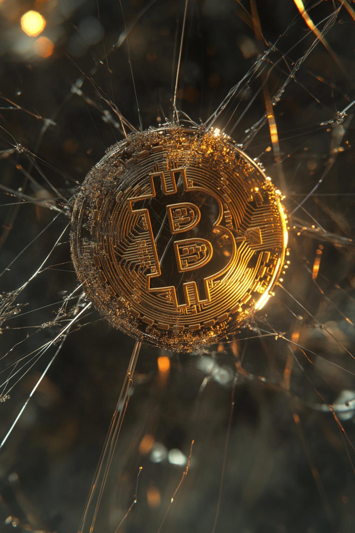 Bitcoin, virtual world, impulse, neurons, 3d, flickering, realistic image, photoshop