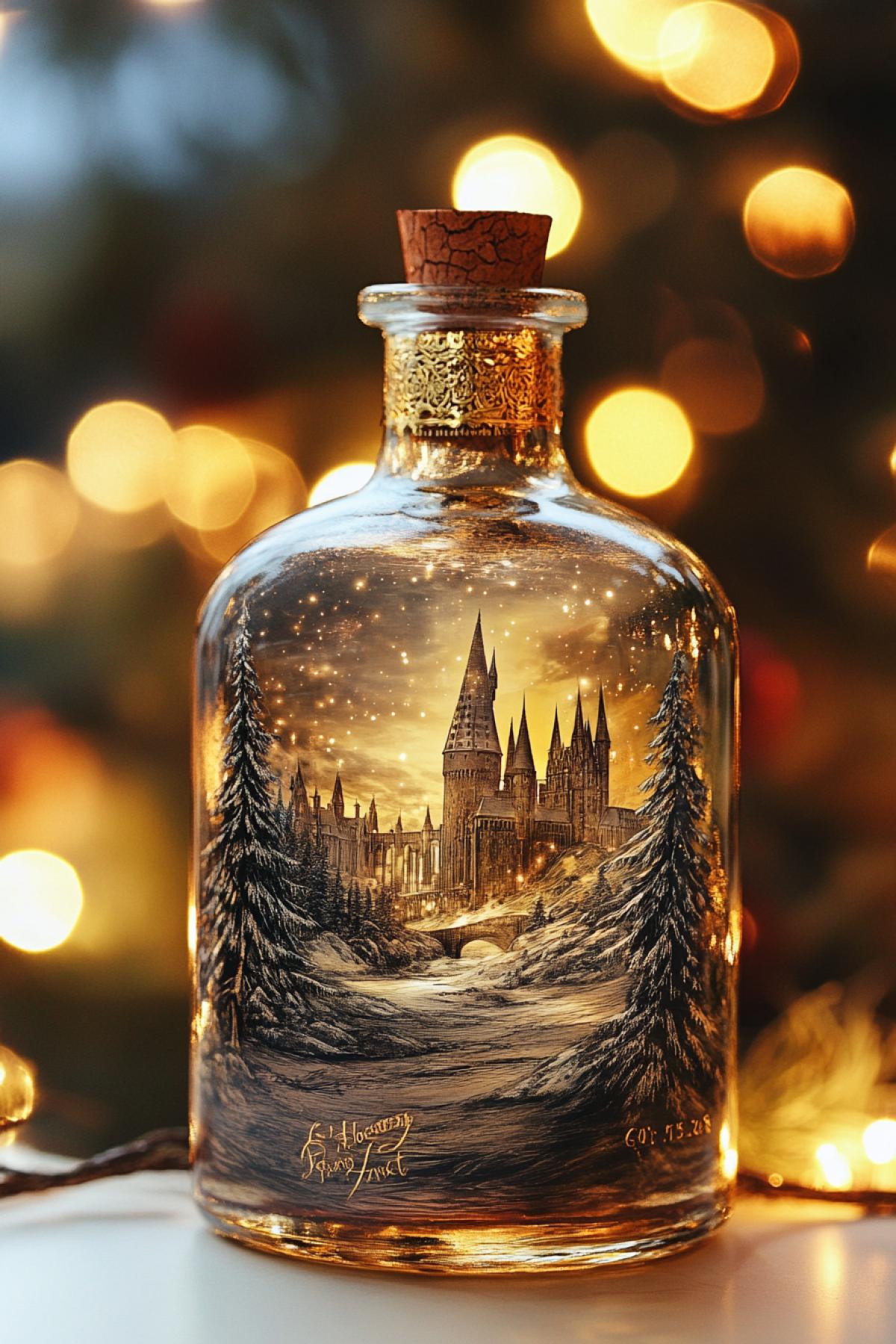 Harry Potter with Hogwarts Christmas in a Bottle