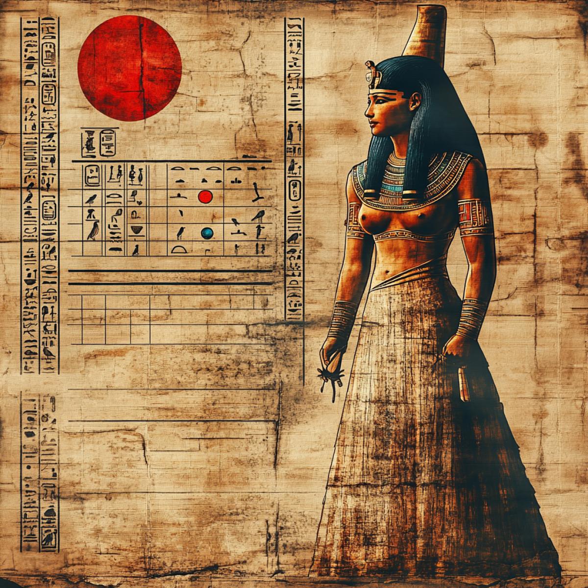 beautiful Egyptian goddess, ancient Egyptian entourage