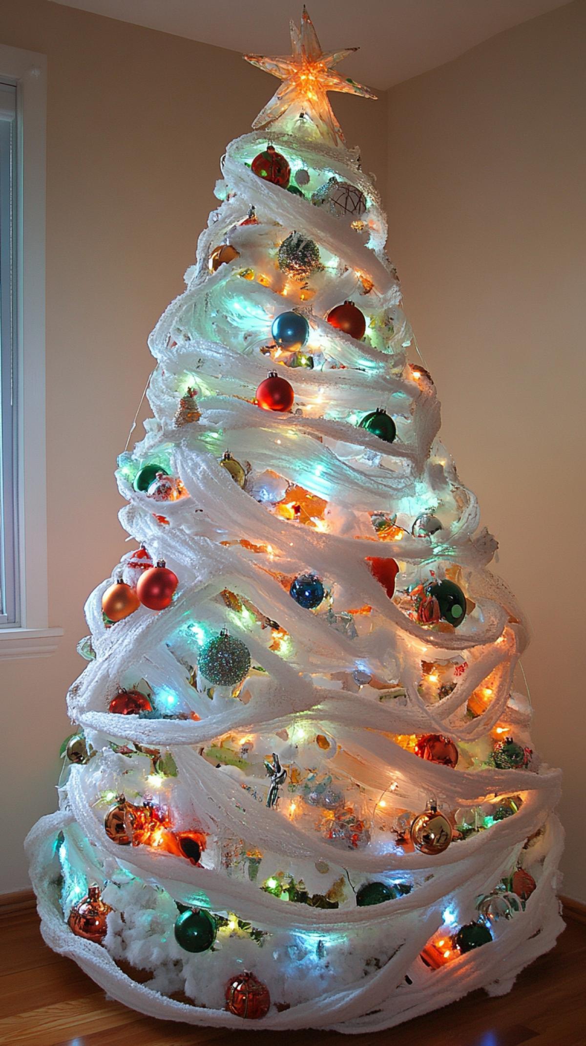 Christmas tree with unusual materials