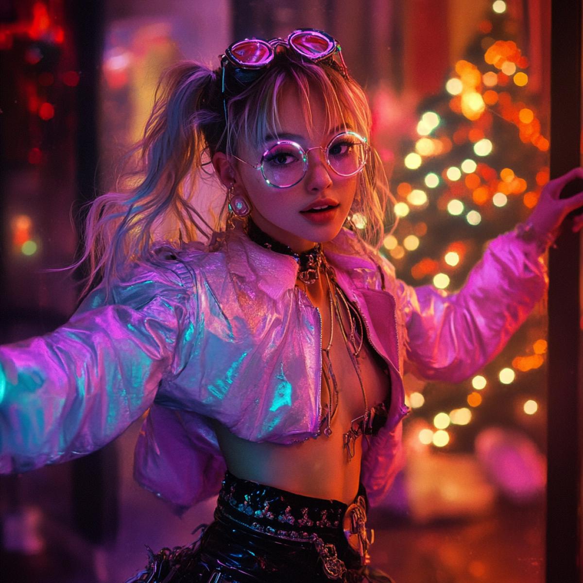 Neon cyberpunk.