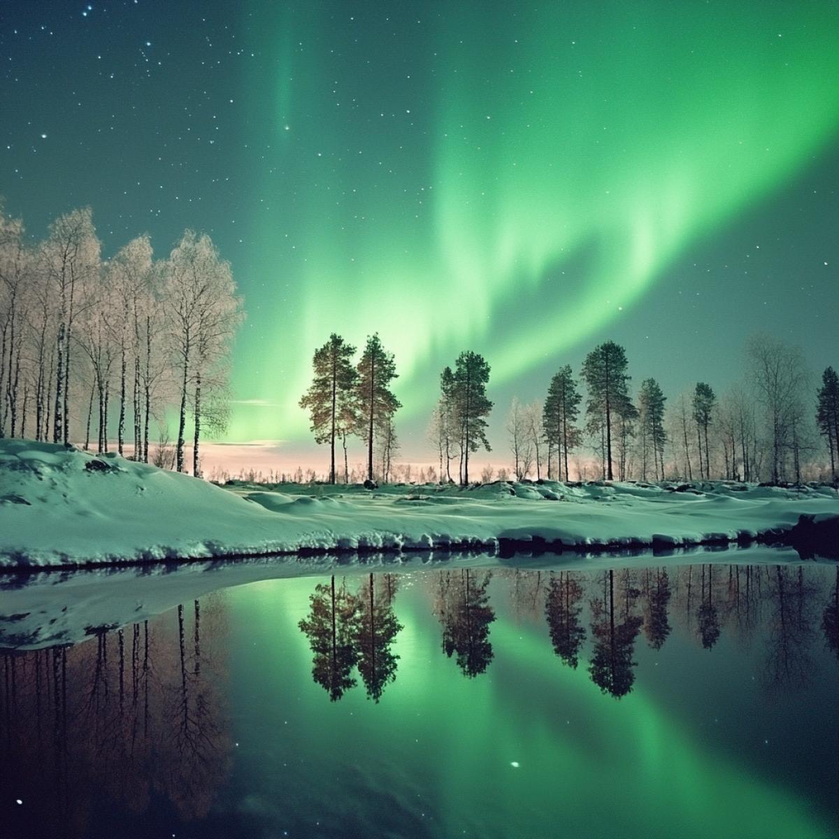 Northern lights in Russia