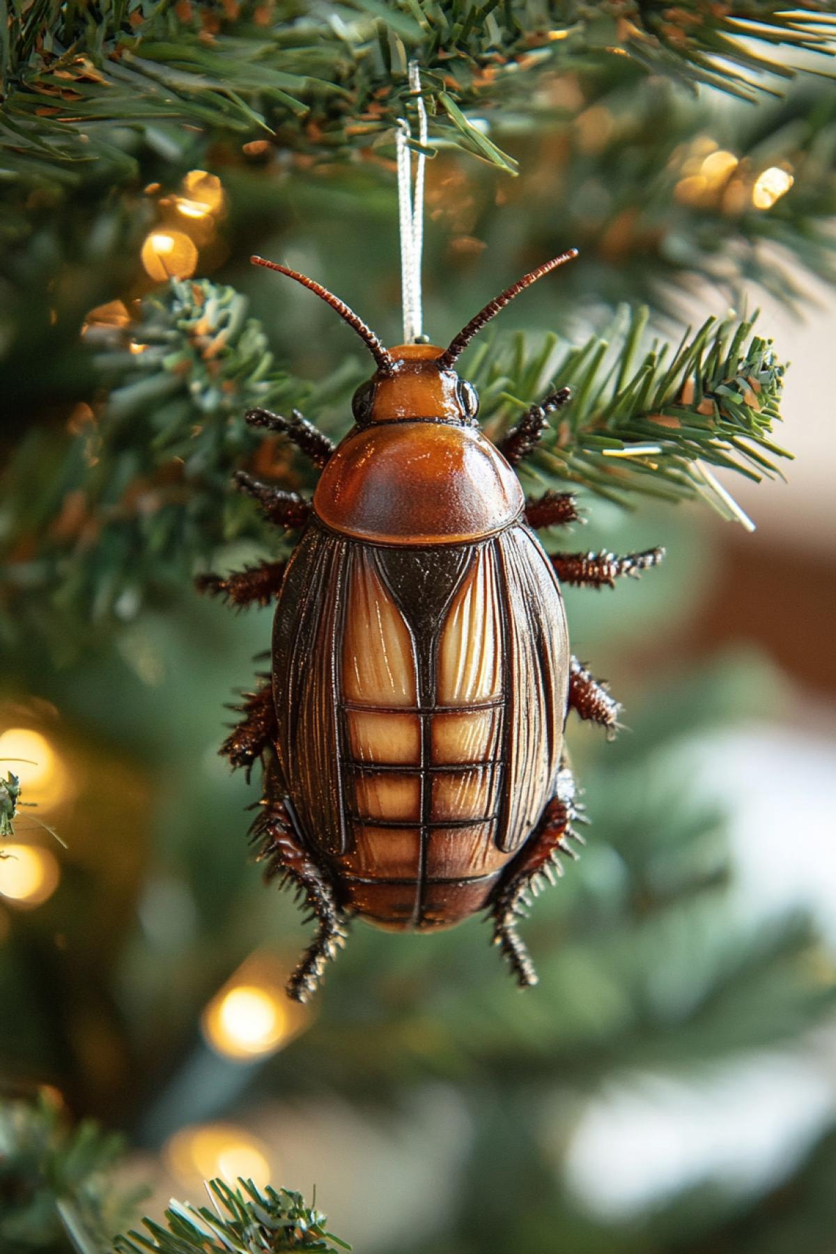 Christmas tree plaything in the shape of a cockroach