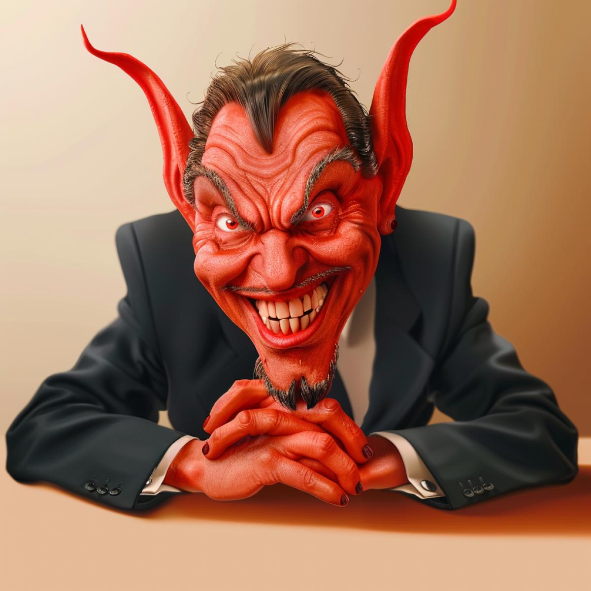 Serious devil boss in the office