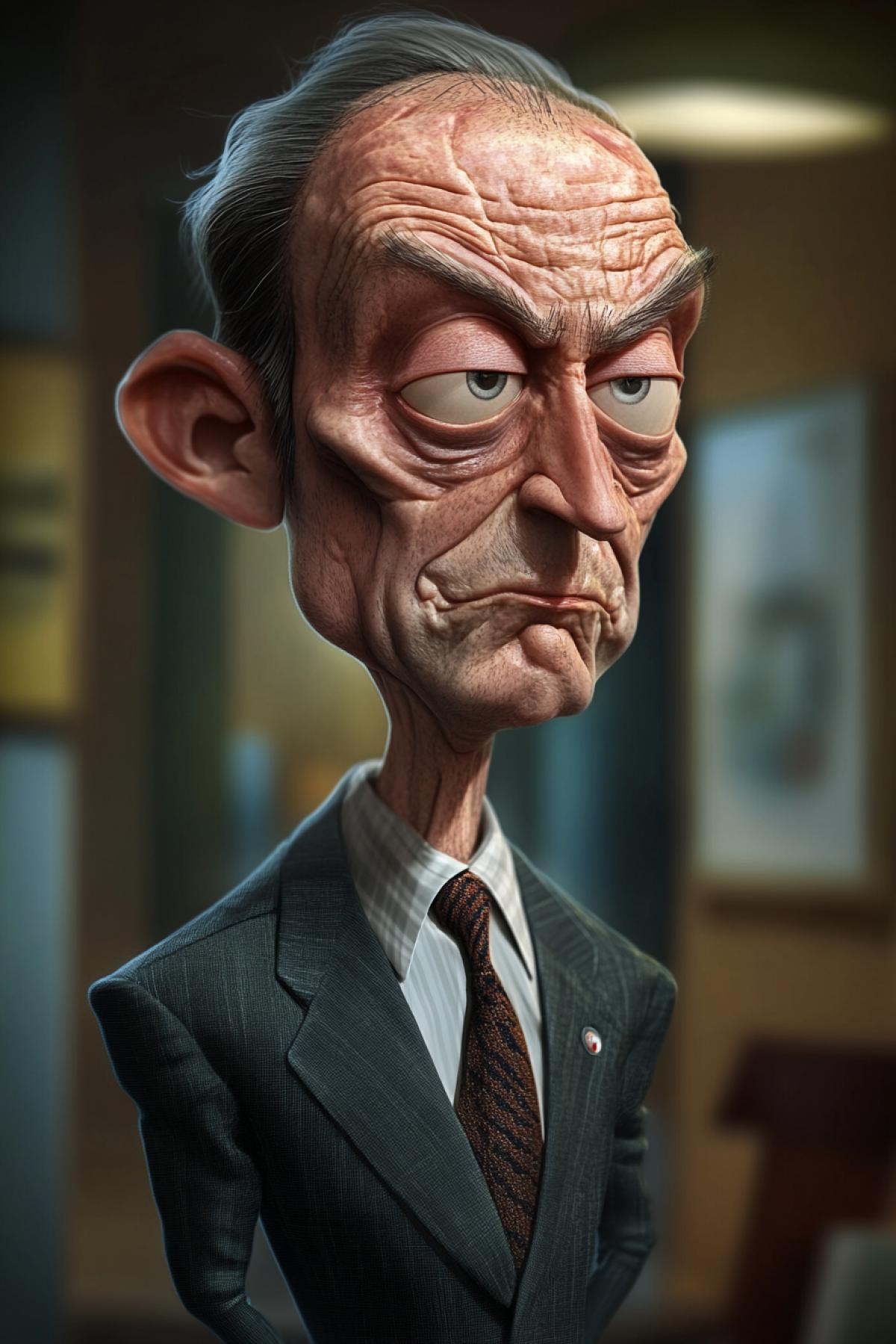 Terrible boss, sarcasm, caricature, flickering, realistic image, photoshop