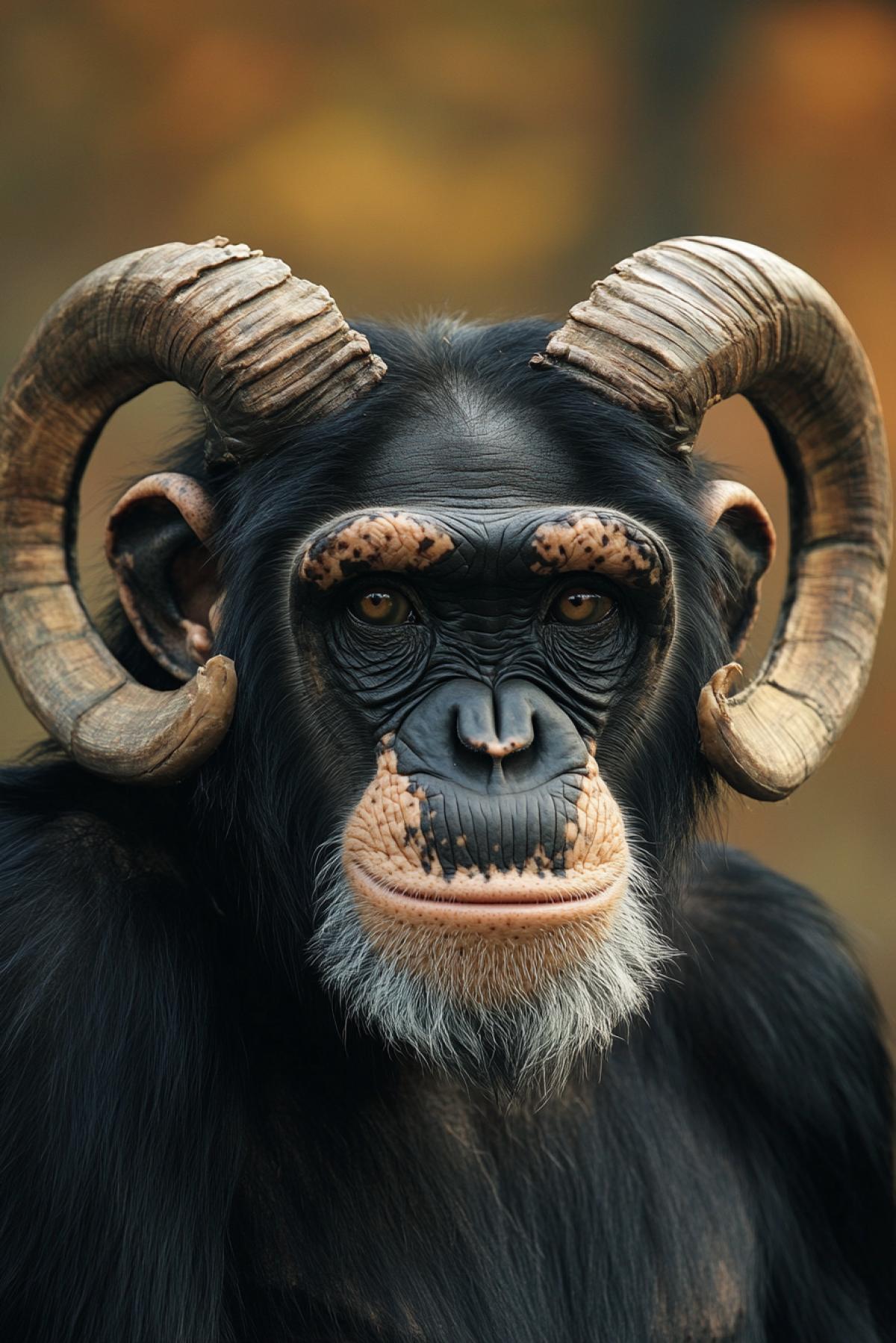 chimpanzee with big horns