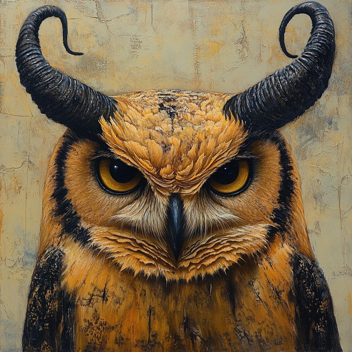 Owl with big horns