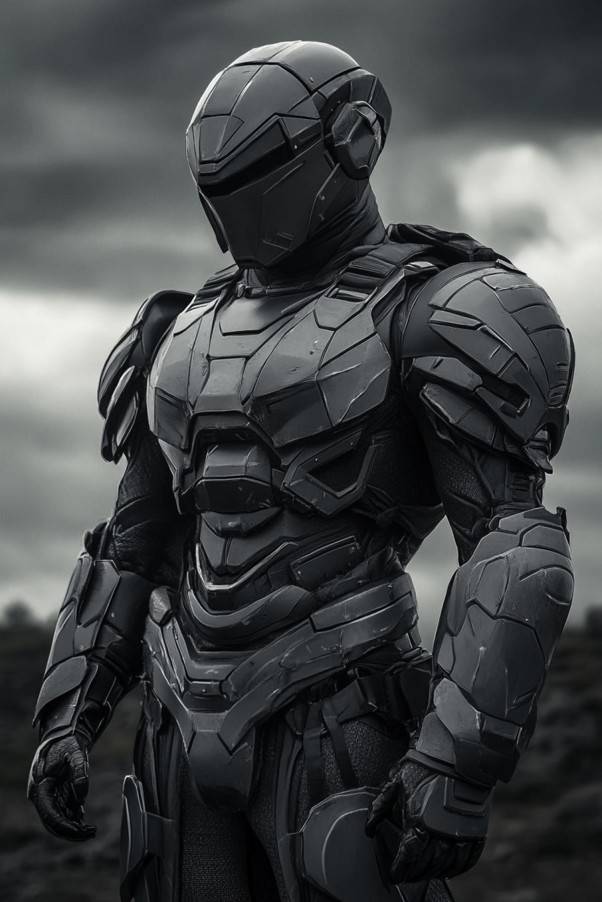 Modern armor, powerful armor, protection, flickering, realistic image, photoshop