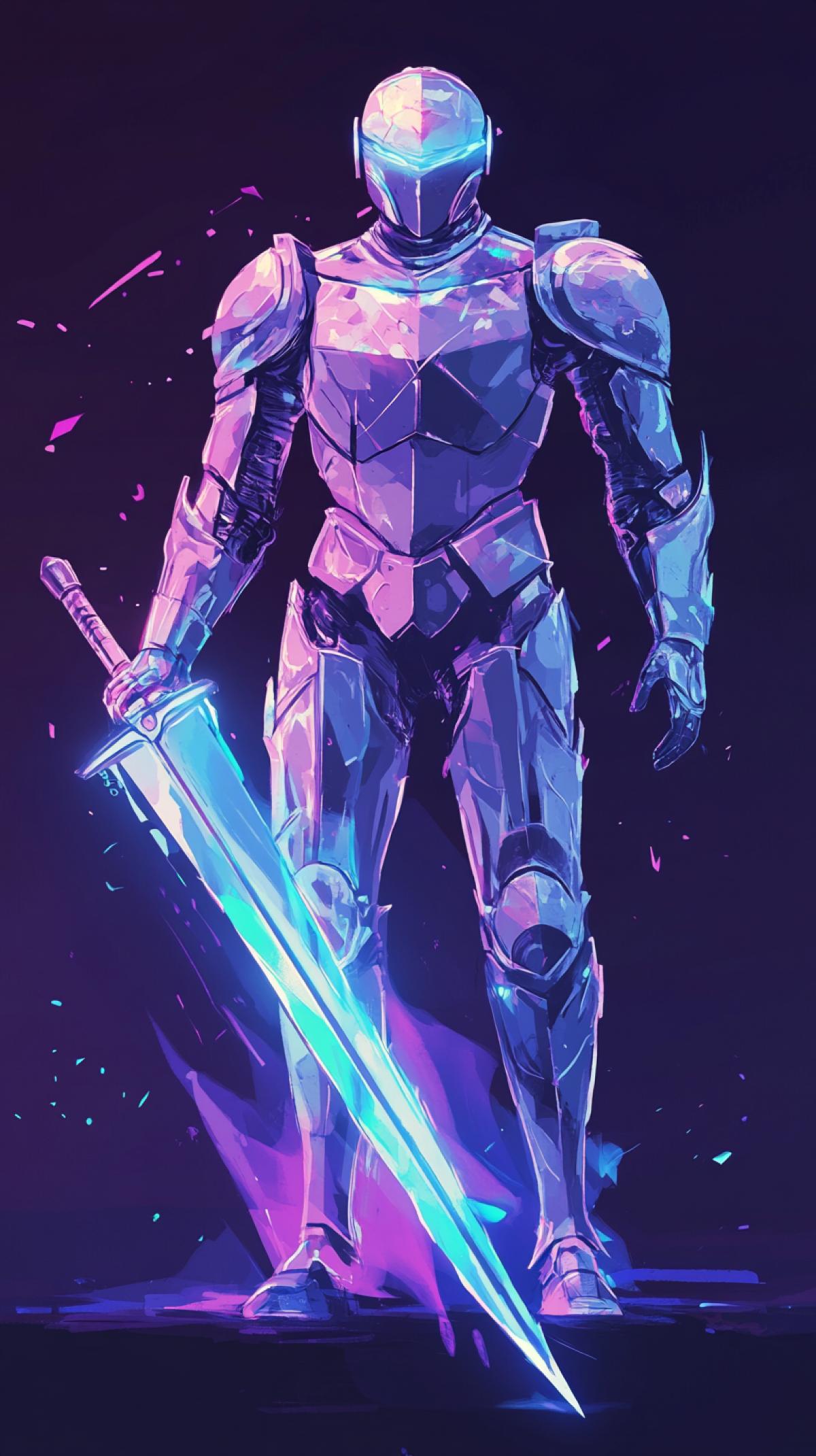 Knight in the armor of the future, futurism
