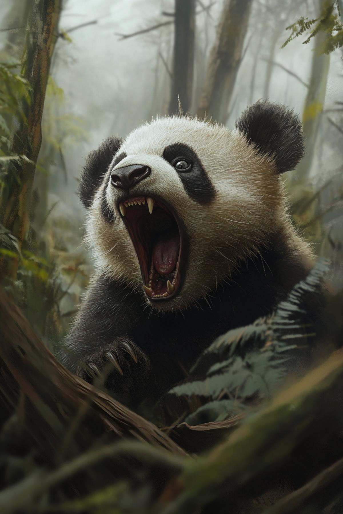 A little panda in a creepy rage. Very epic.