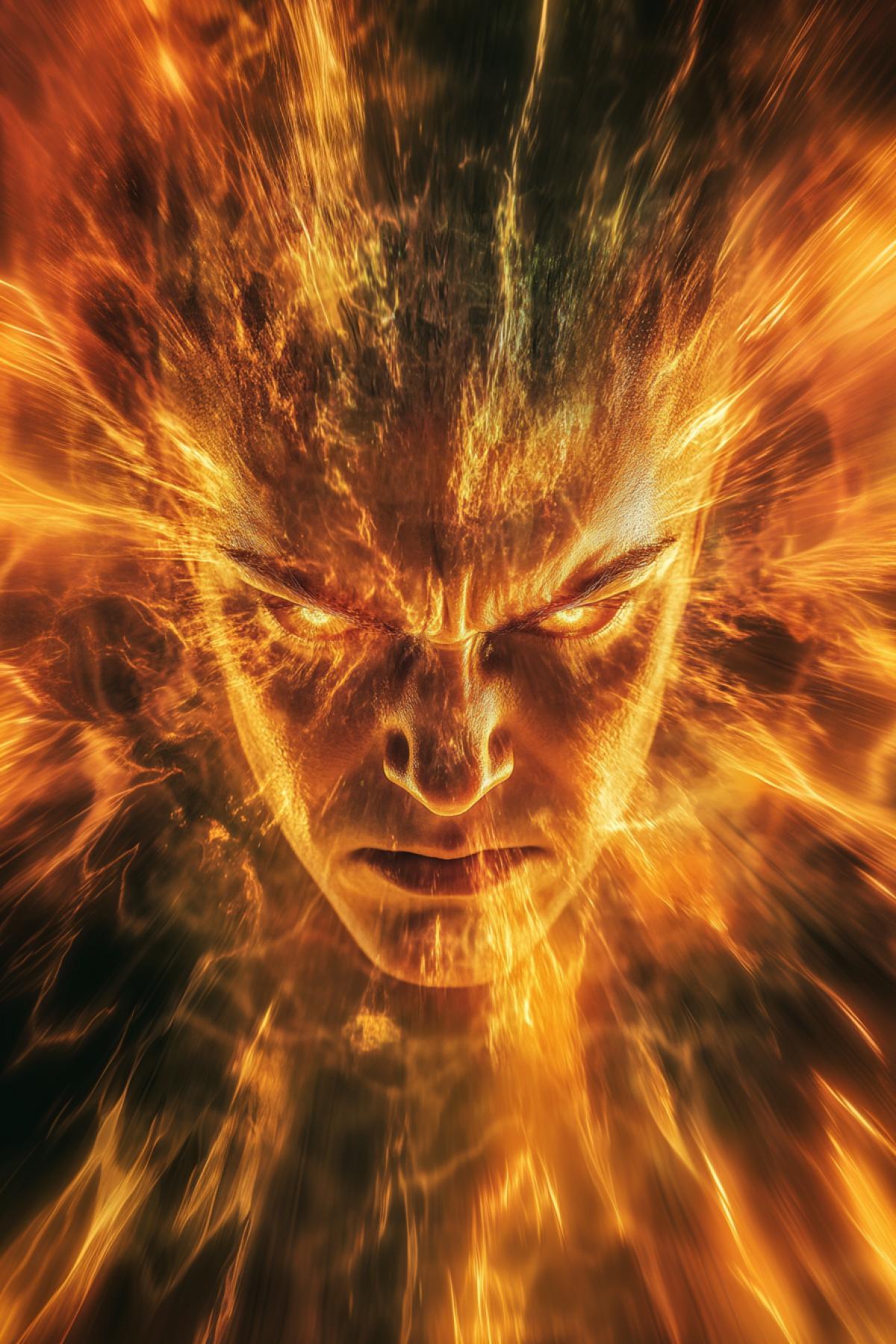 Emotion of anger, factual face, clear details, minimalism realistic image, flickering, photoshop, psychedelic