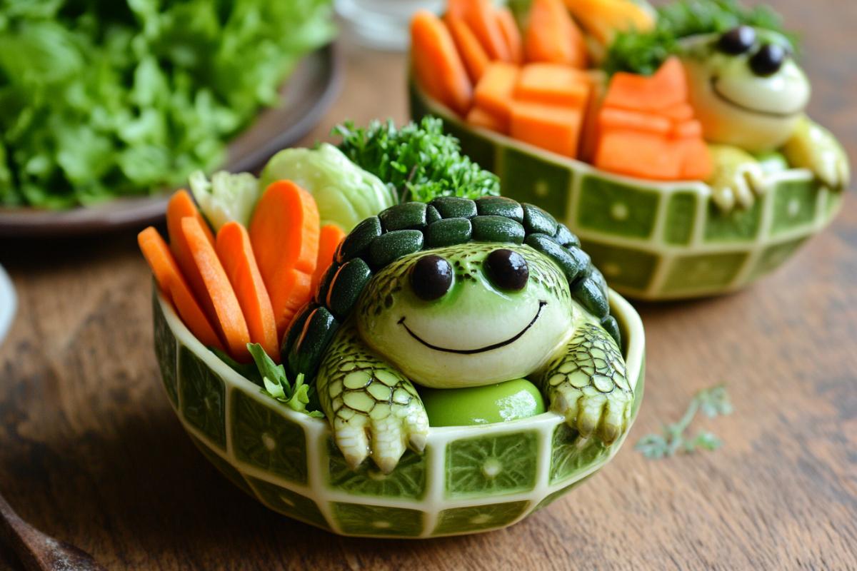 Dishes in the form inverted contented turtles