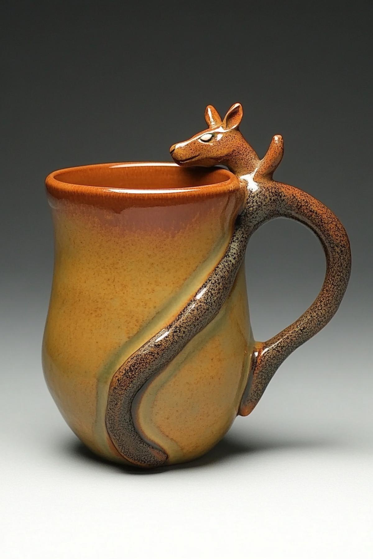 mug with kangaroo handle
