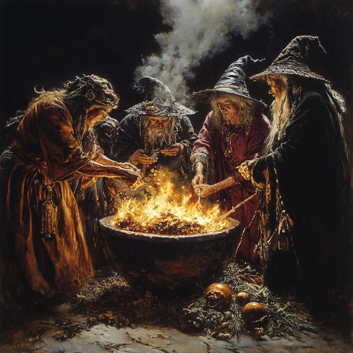 Myths of ancient times as witches and kikimora or crammers as they conduct the ceremony