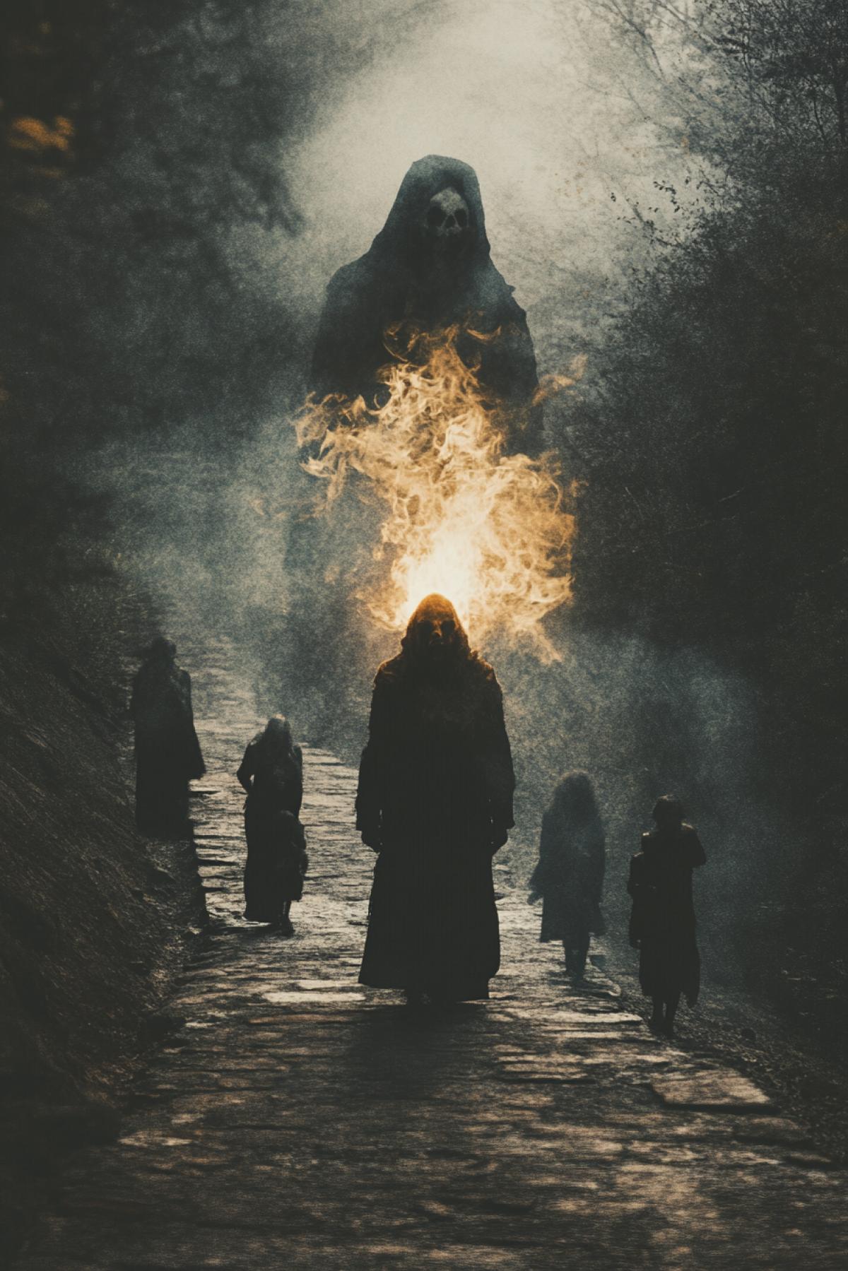 Cult, sect, ritual, mysticism, magic, sacrifice, people, flicker, realistic image, photoshop