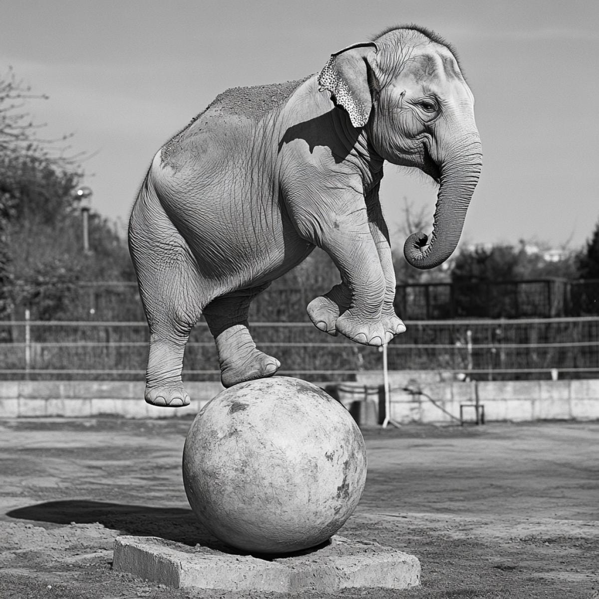 Elephant on the ball