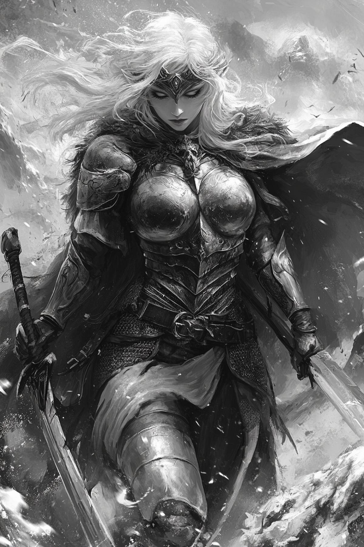 Valkyrie. A female warrior in armor.
