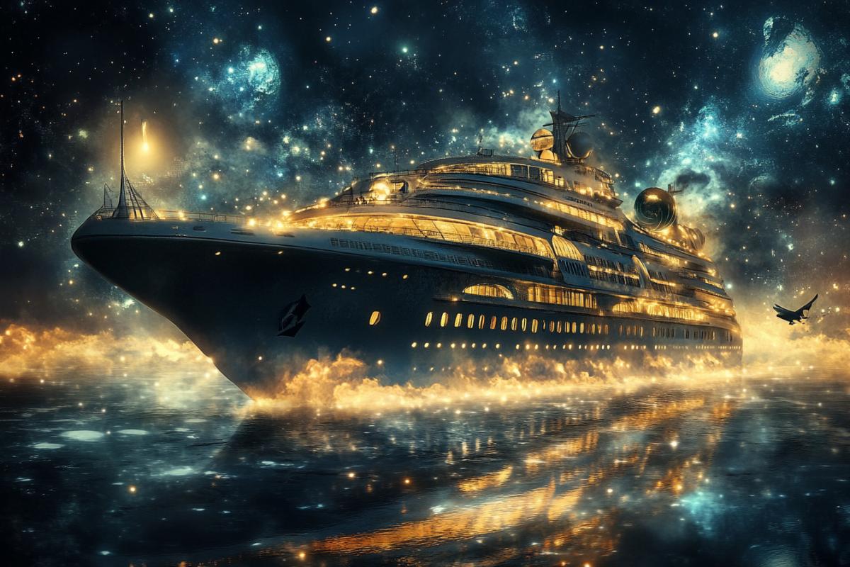 Cosmic cruise liner for magicians Surrealism