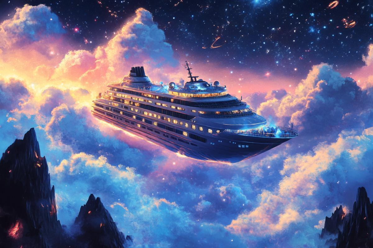 Cosmic cruise liner for magicians Surrealism
