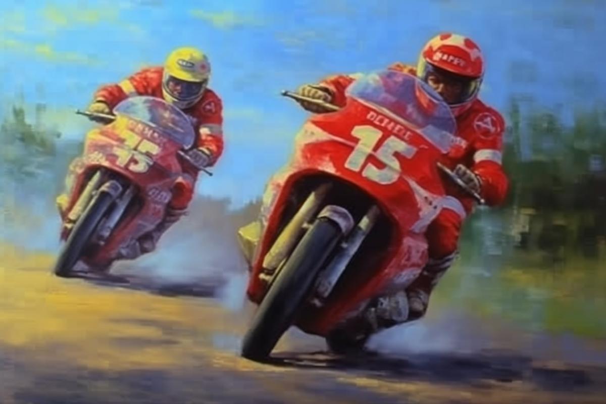 Fast races on motorcycles in the style of Provence