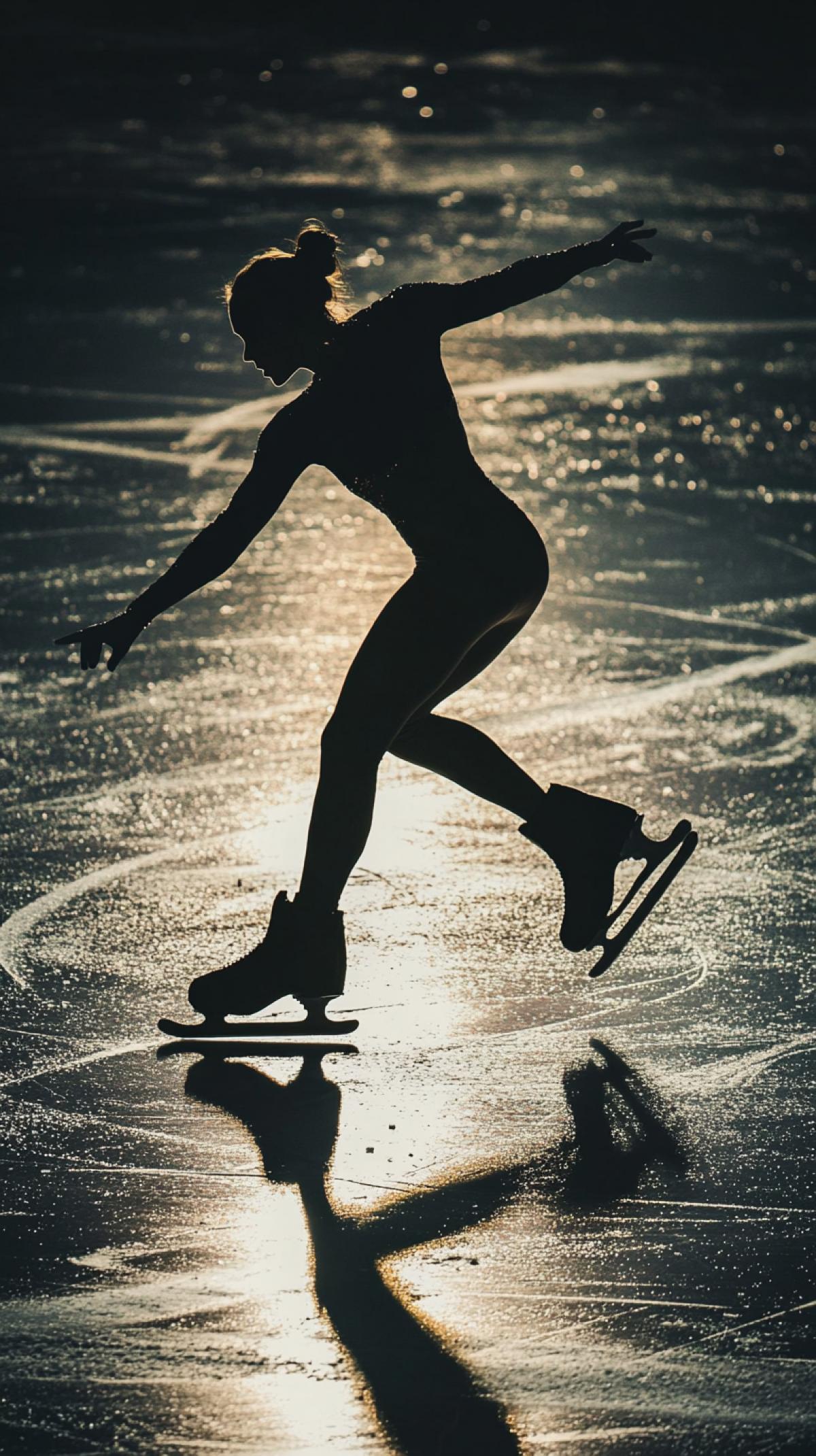 Figure competitions on ice skating, various elements of figure skating from tricks and jumps to complex rotations around you.