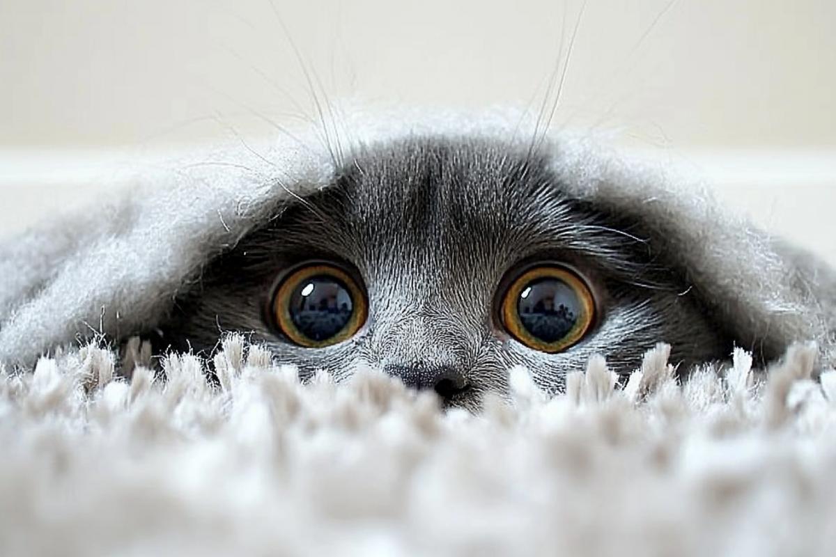 Cat, below on a powerful cat, photo
