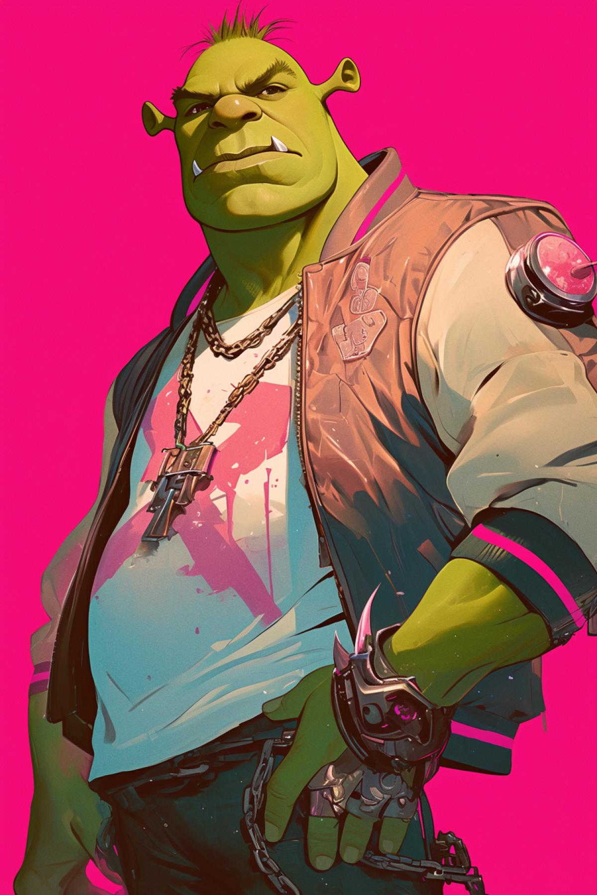 Shrek in style cyberpunk 2077