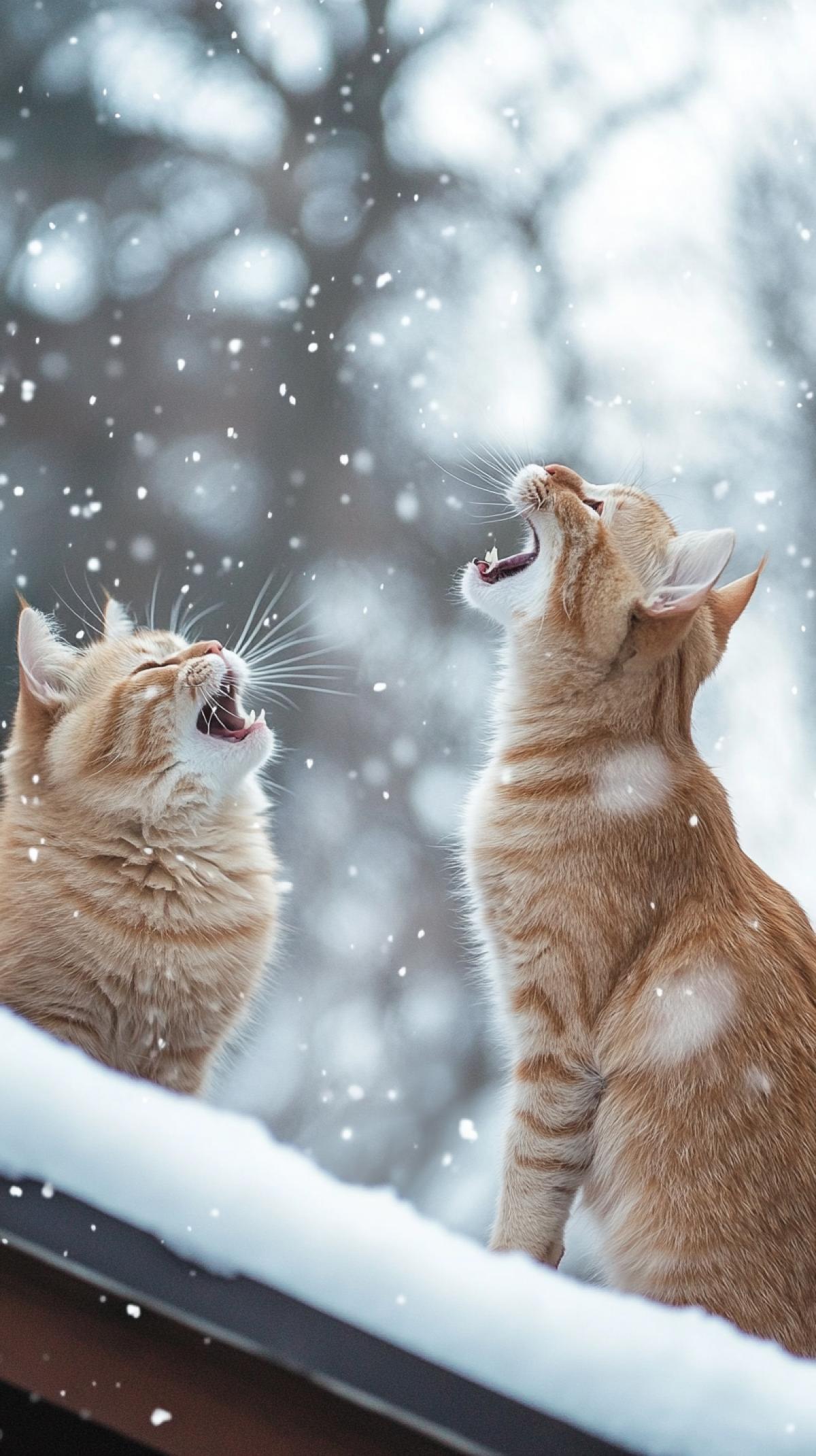 cats are screaming on the roof of the house, cats are fighting, snow is melting, drops, the sun, the beginning of spring