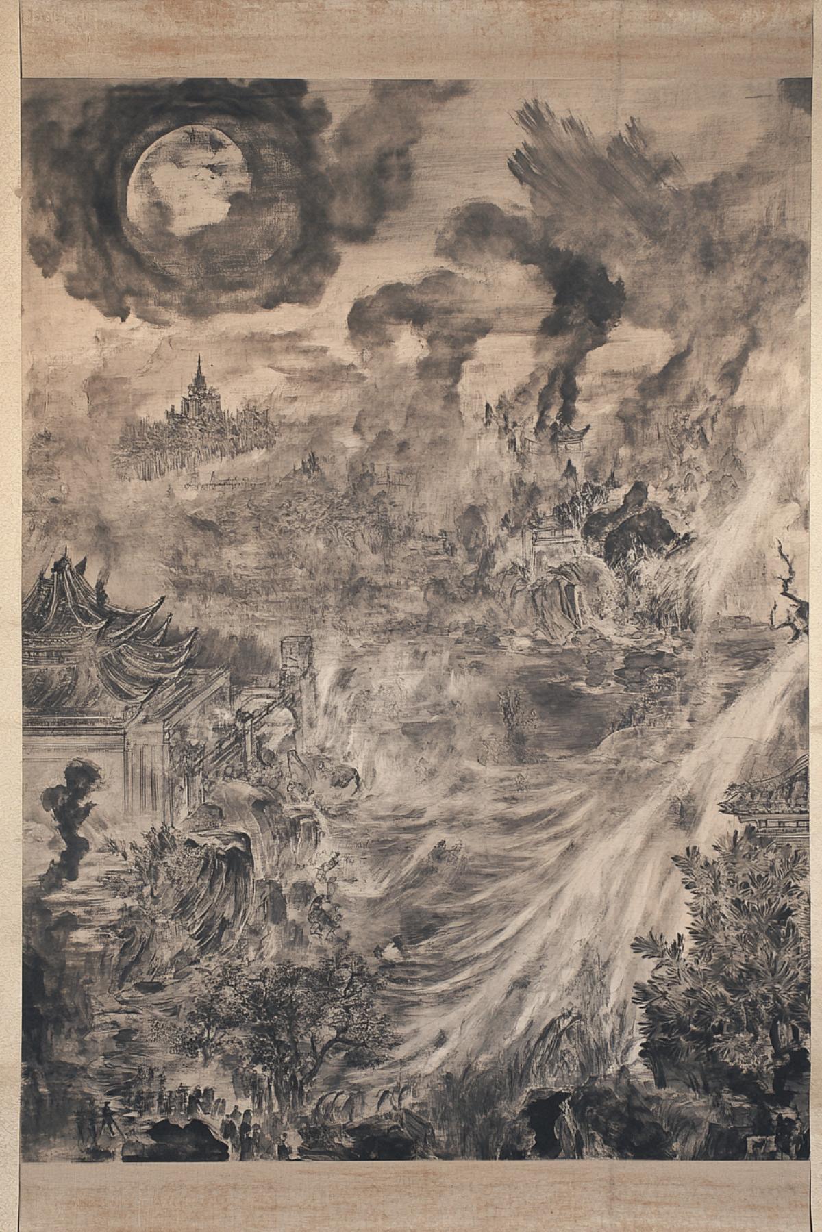 Old Chinese drawing depicting the apocalypse