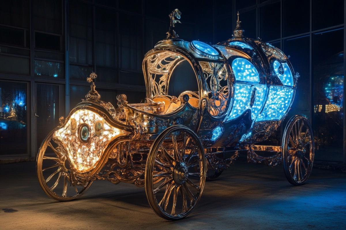The princes carriage is in the harness. Futurism