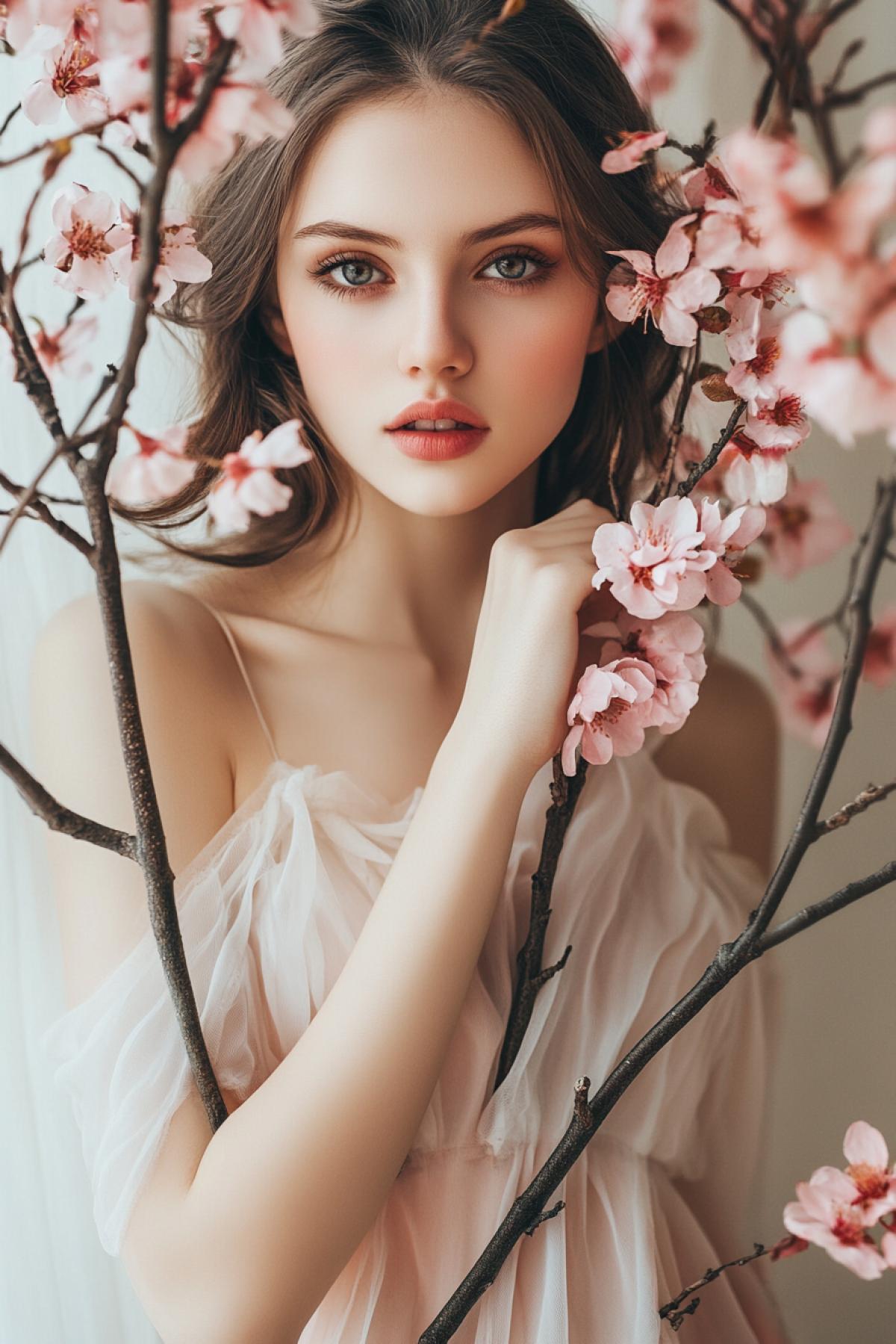 Create an image that will convey the entire atmosphere of the holiday the tenderness and beauty of women. The image may include a special day March 8
