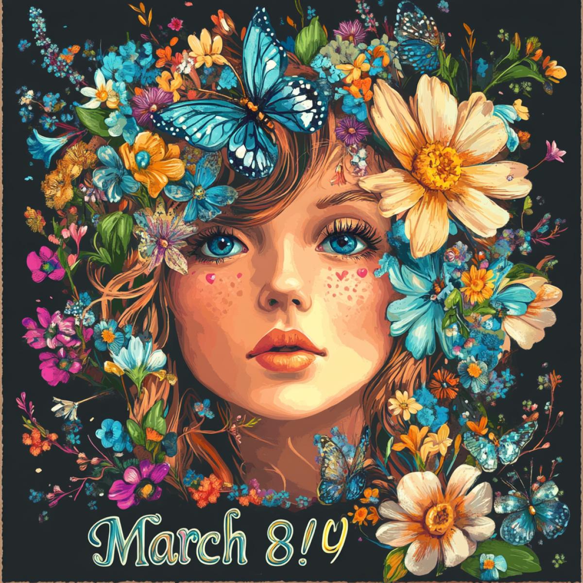 Woman Spring. The inscription is \"March 8!\"