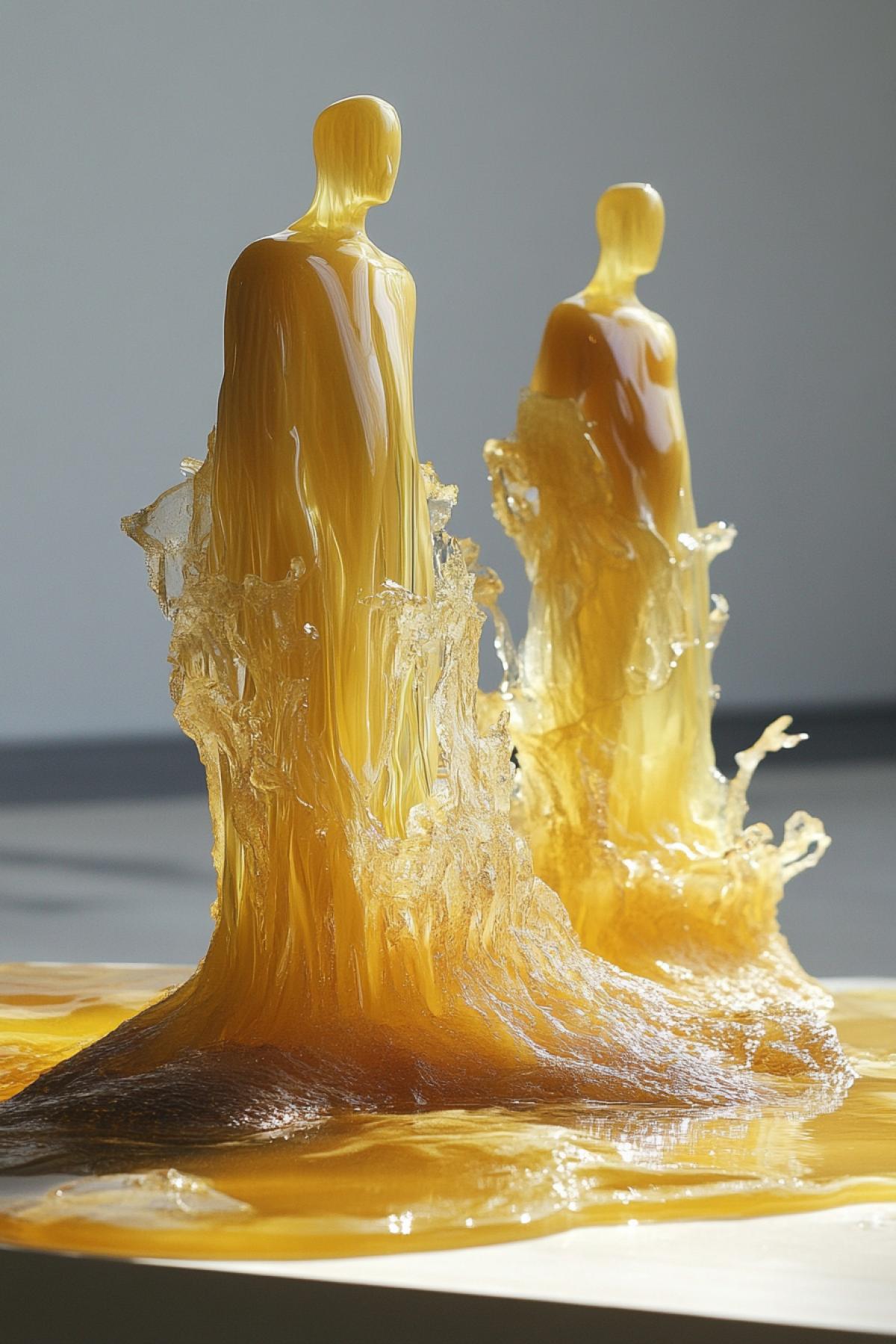The classic figyellow water turns into something completely unusual and amazing. Imagine sculptures where the usual forms are combined with unexpected elements.