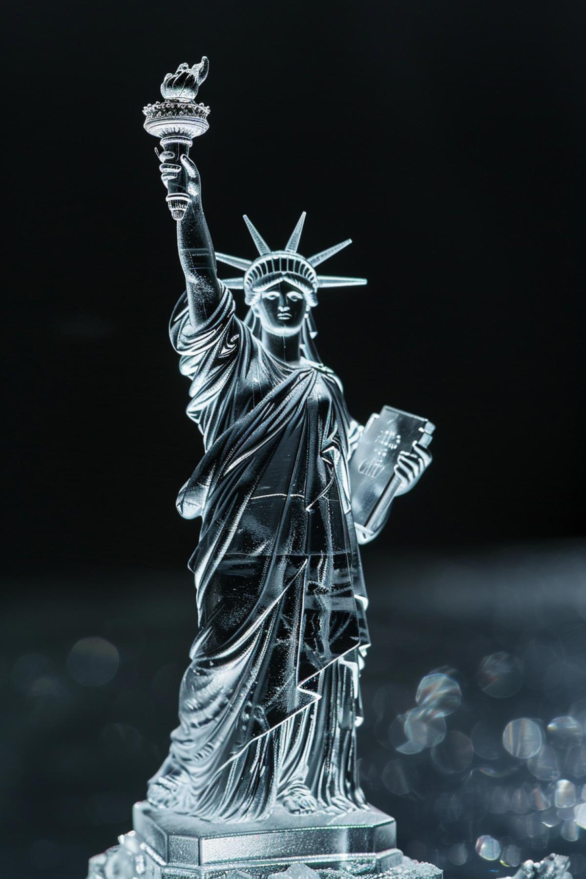 Glass statue of freedom