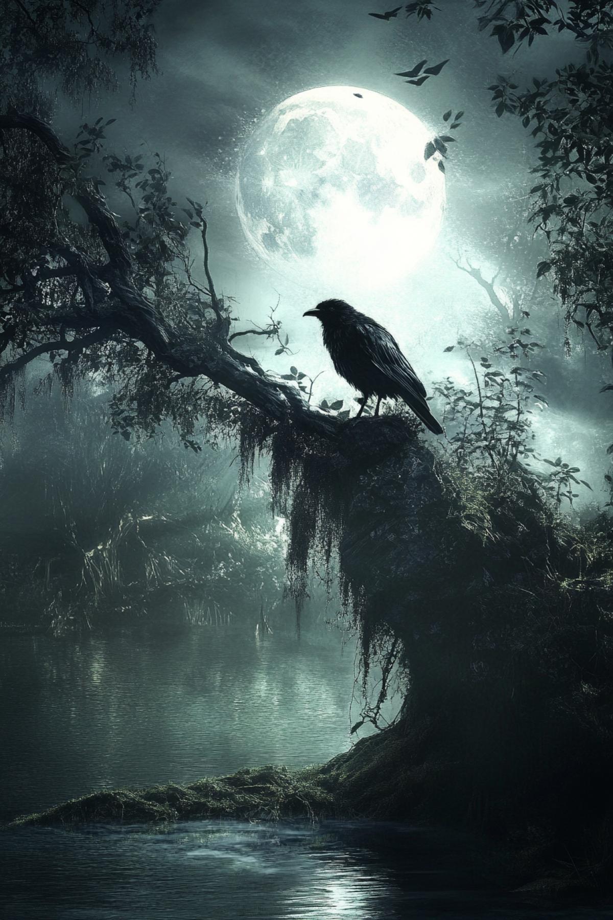 Swamp, darkness, gothic, psychedelic, fairytale world, magical world, mythology, mythical world, flicker, realistic image, photoshop