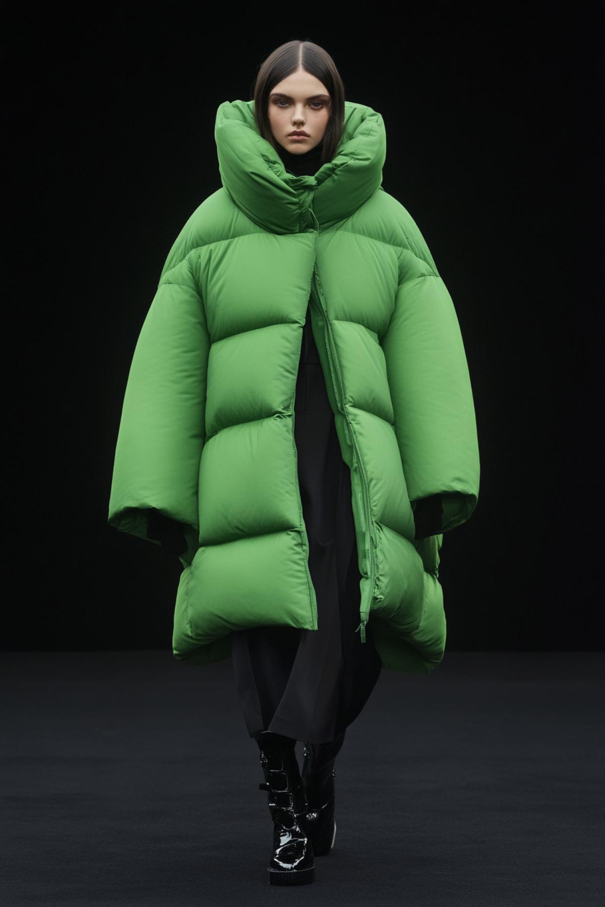 Fashion show, model in Balenciaga
