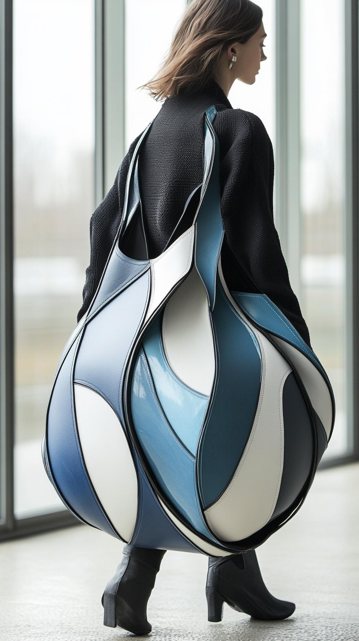 The design of the bag that will surprise with its originality. Let your bag be something that no one expected: perhaps it is made of unusual materials, has a bizarre shape, em ing the most daring ideas of design imagination.