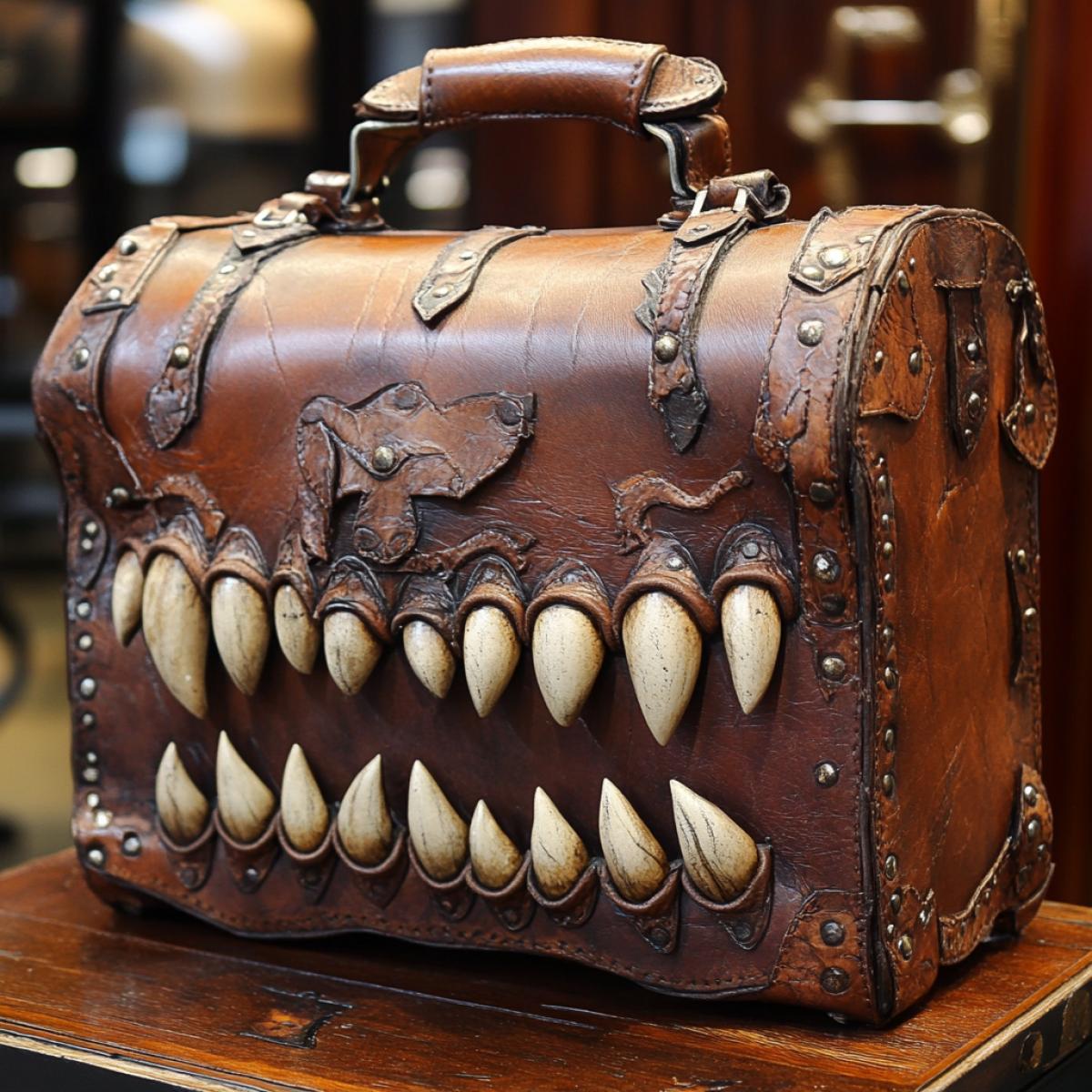 Gothic bag Monster like a suitcase with Harry Potters teeth