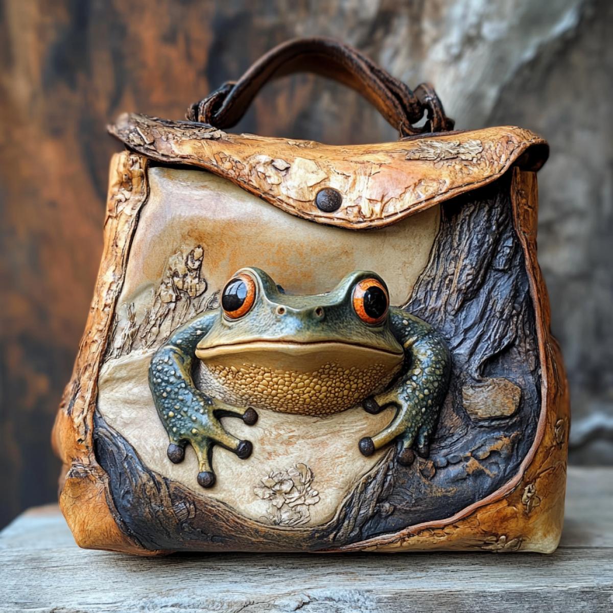 Modern bag with a frog