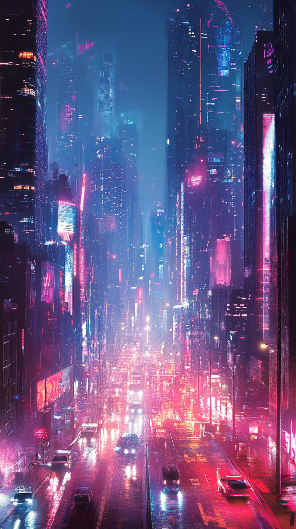 A dynamic metropolis, where each moment is filled with movement and energy. Create an image that will convey the pulsating rhythm of urban life.