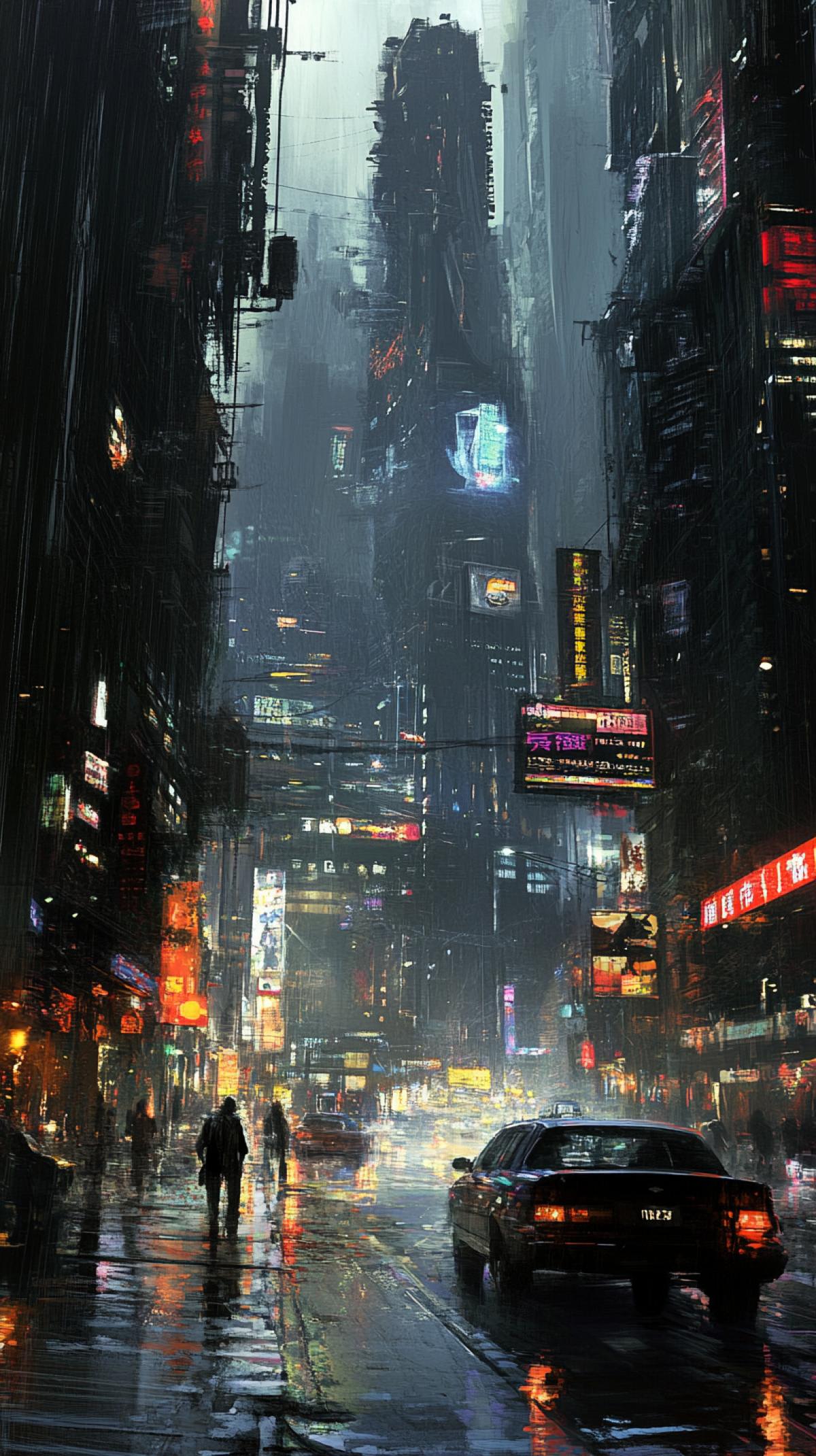 A dynamic metropolis, where each moment is filled with movement and energy. Create an image that will convey the pulsating rhythm of urban life.