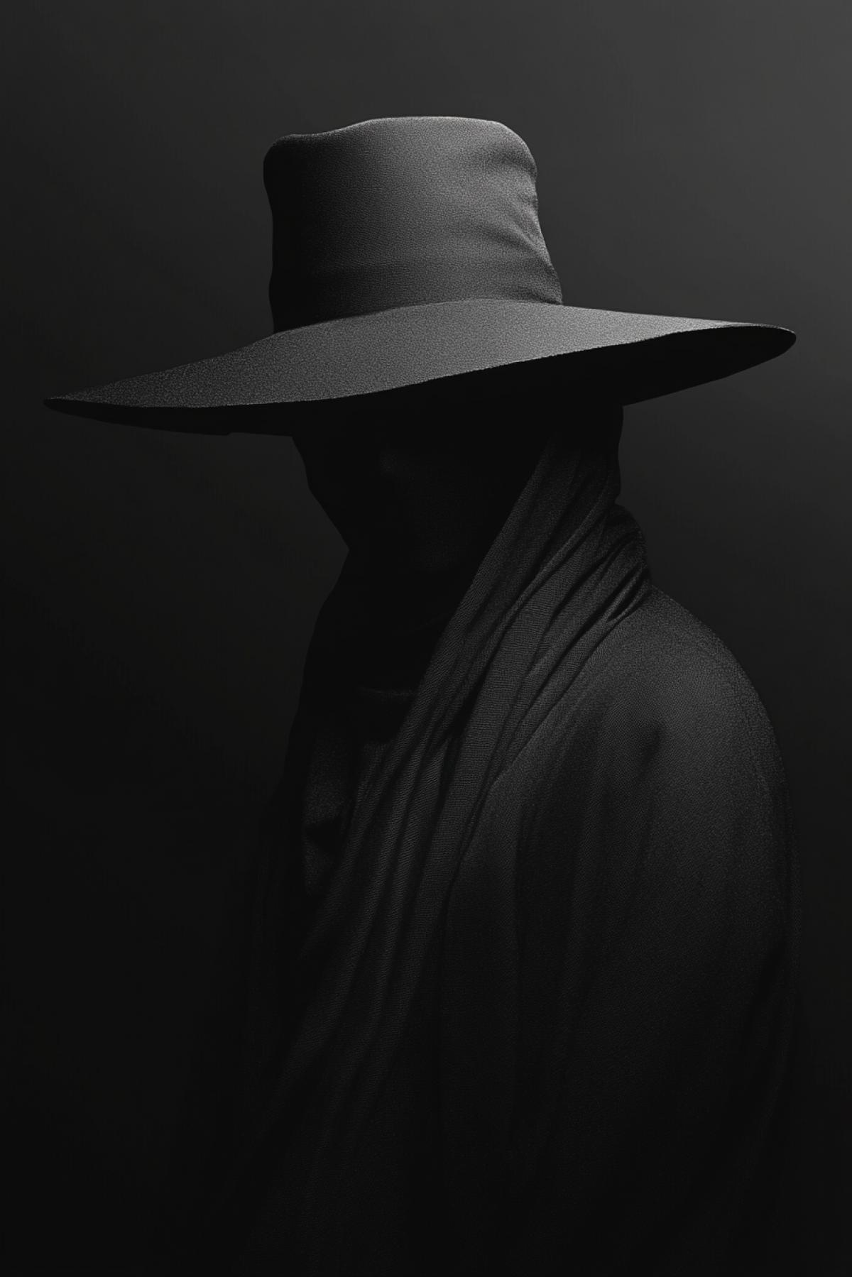 A mysterious character, minimalism, logo, secret, flicker, realistic image, photoshop,