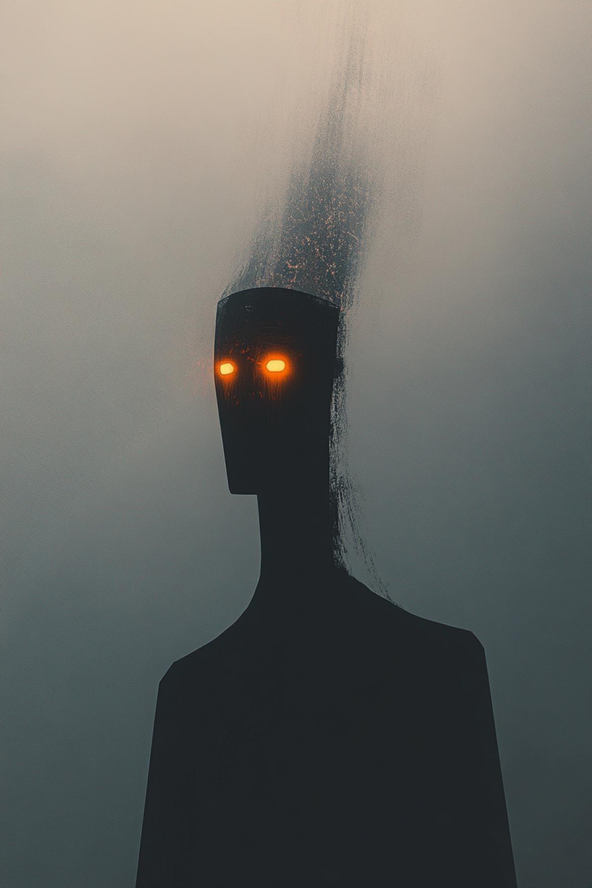 A mysterious character, minimalism, logo, secret, flicker, realistic image, photoshop,